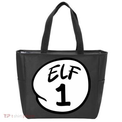 Elf 1 2 3 4 5 Custom Number Christmas Tote Bag