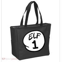 Elf 1 2 3 4 5 Custom Number Christmas Tote Bag thumb 2