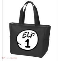 Elf 1 2 3 4 5 Custom Number Christmas Tote Bag thumb 3
