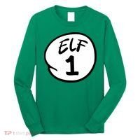 Elf 1 2 3 4 5 Custom Number Christmas Long Sleeve Shirt thumb 0