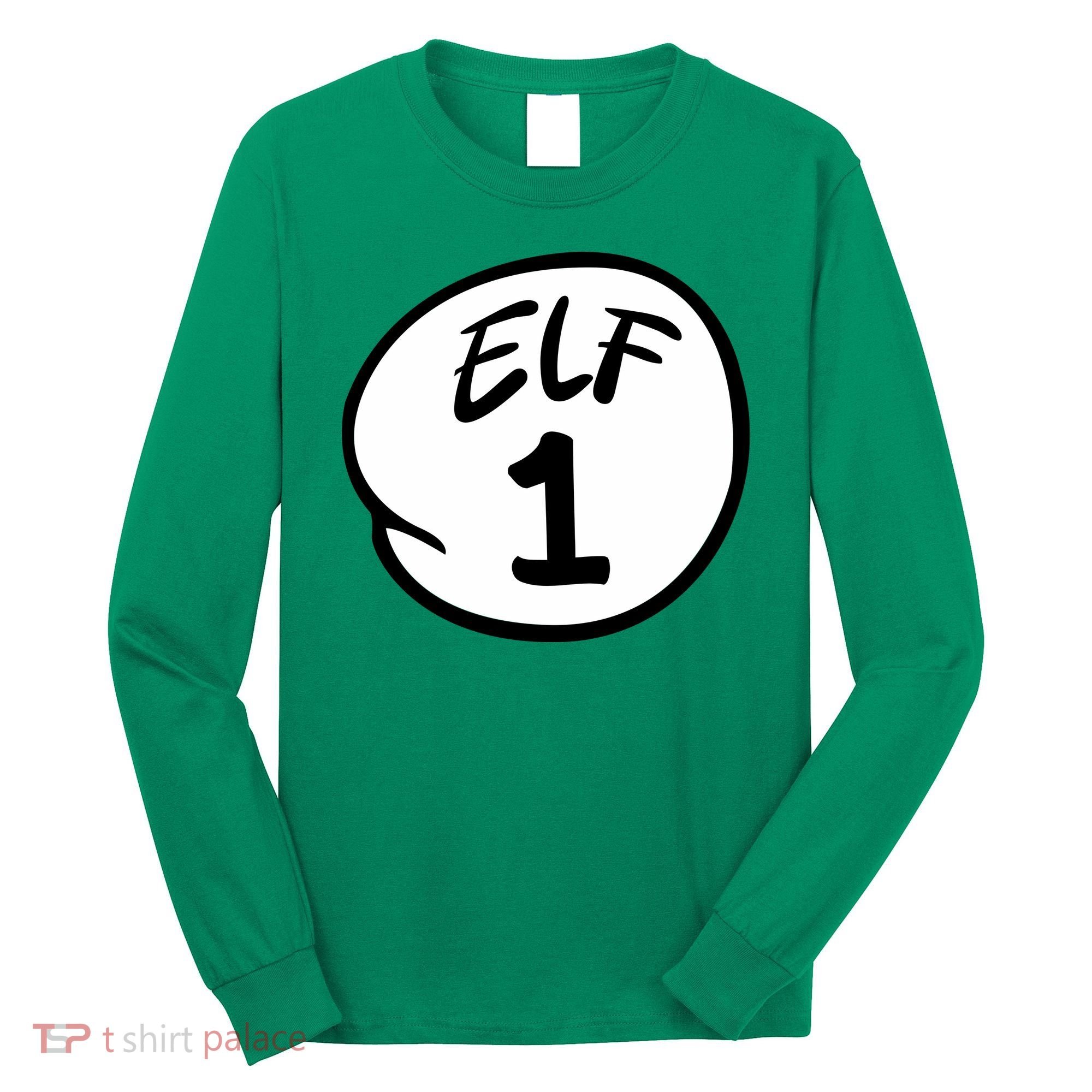Elf 1 2 3 4 5 Custom Number Christmas Long Sleeve Shirt