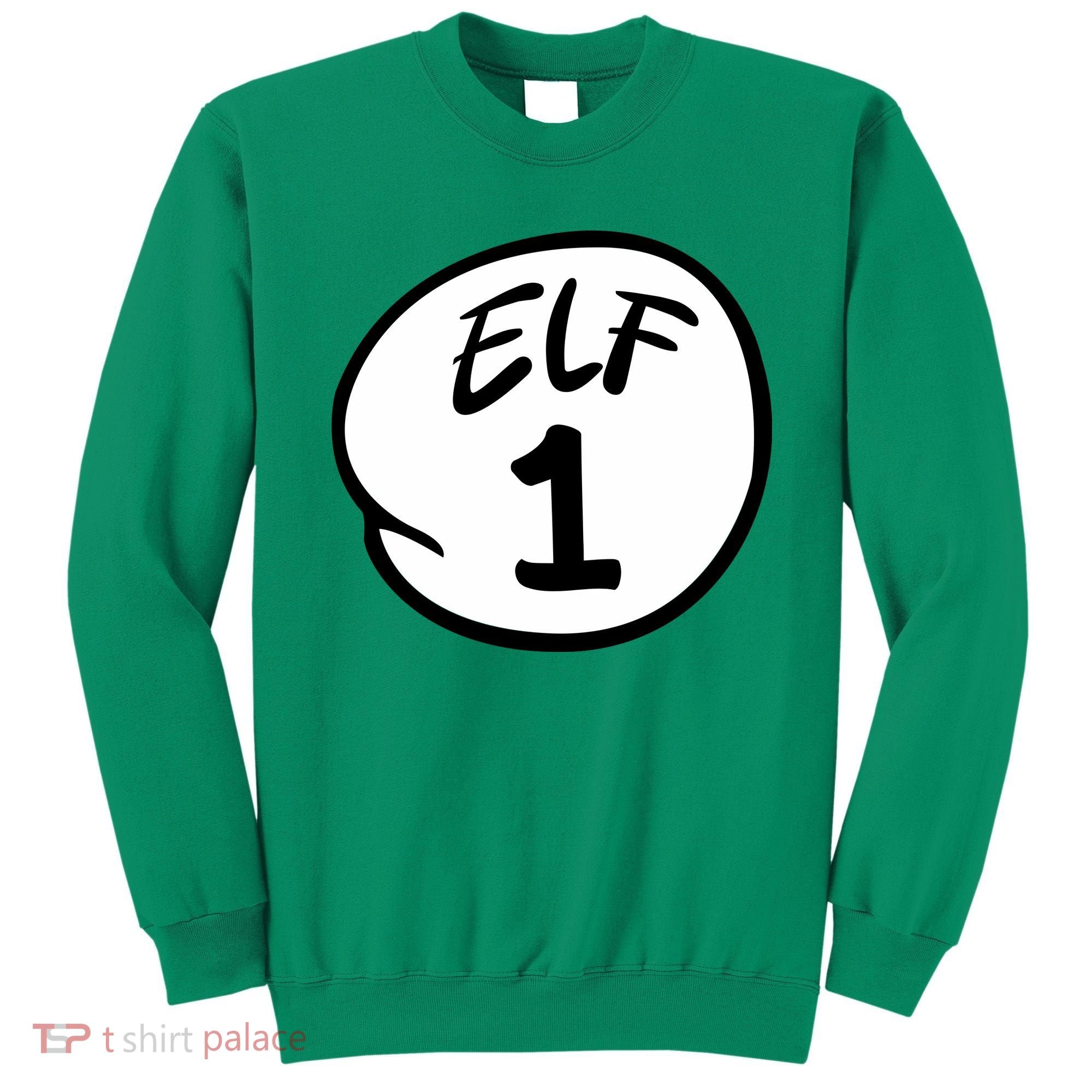 Elf 1 2 3 4 5 Custom Number Christmas Sweatshirt