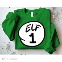Elf 1 2 3 4 5 Custom Number Christmas Sweatshirt thumb 2