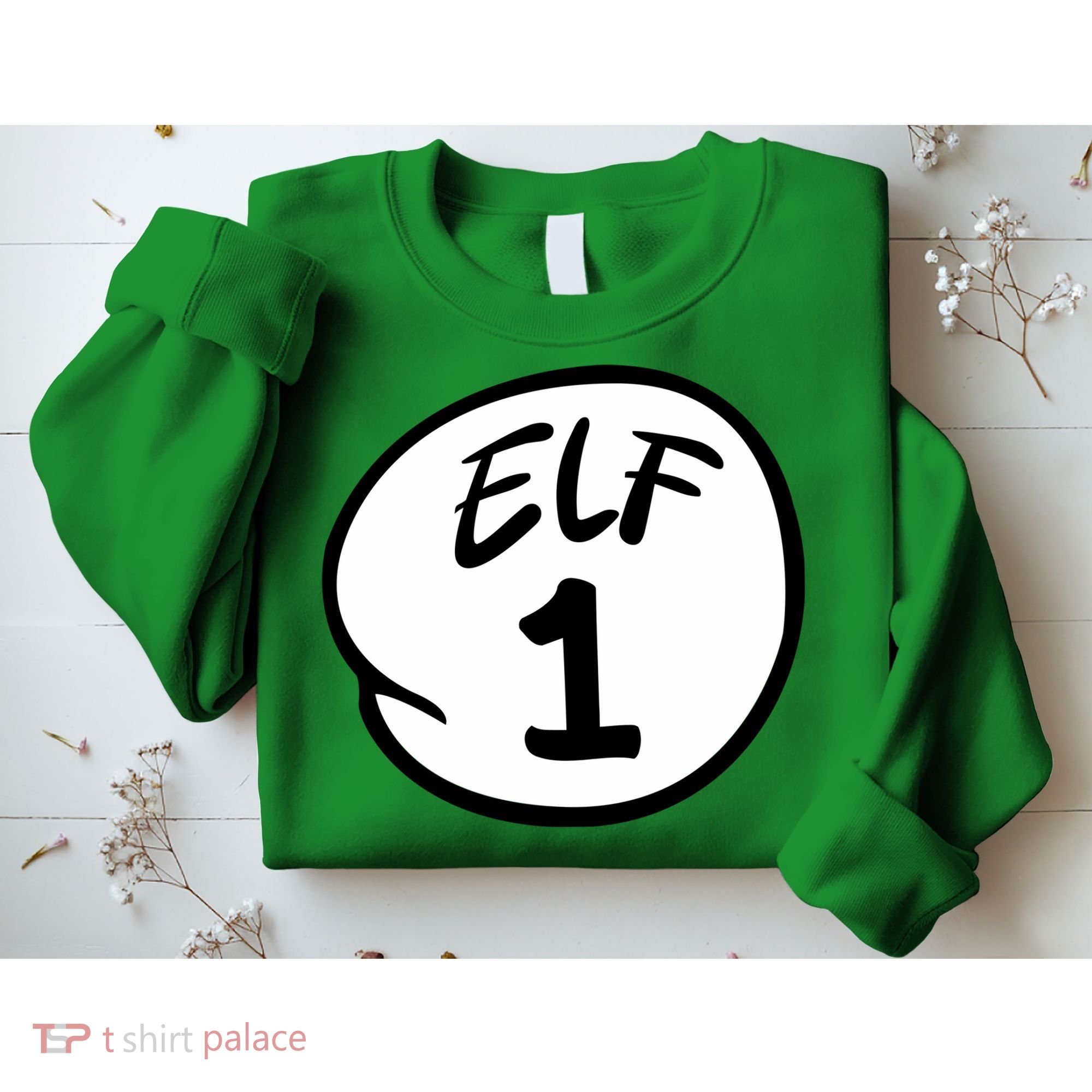Elf 1 2 3 4 5 Custom Number Christmas Sweatshirt