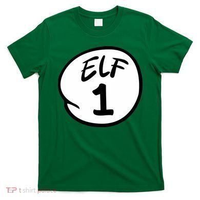 Elf 1 2 3 4 5 Custom Number Christmas T-Shirt