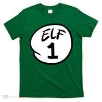 Elf 1 2 3 4 5 Custom Number Christmas T-Shirt thumb 0