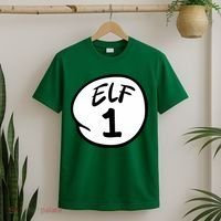 Elf 1 2 3 4 5 Custom Number Christmas T-Shirt thumb 2