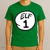Elf 1 2 3 4 5 Custom Number Christmas T-Shirt thumb 3
