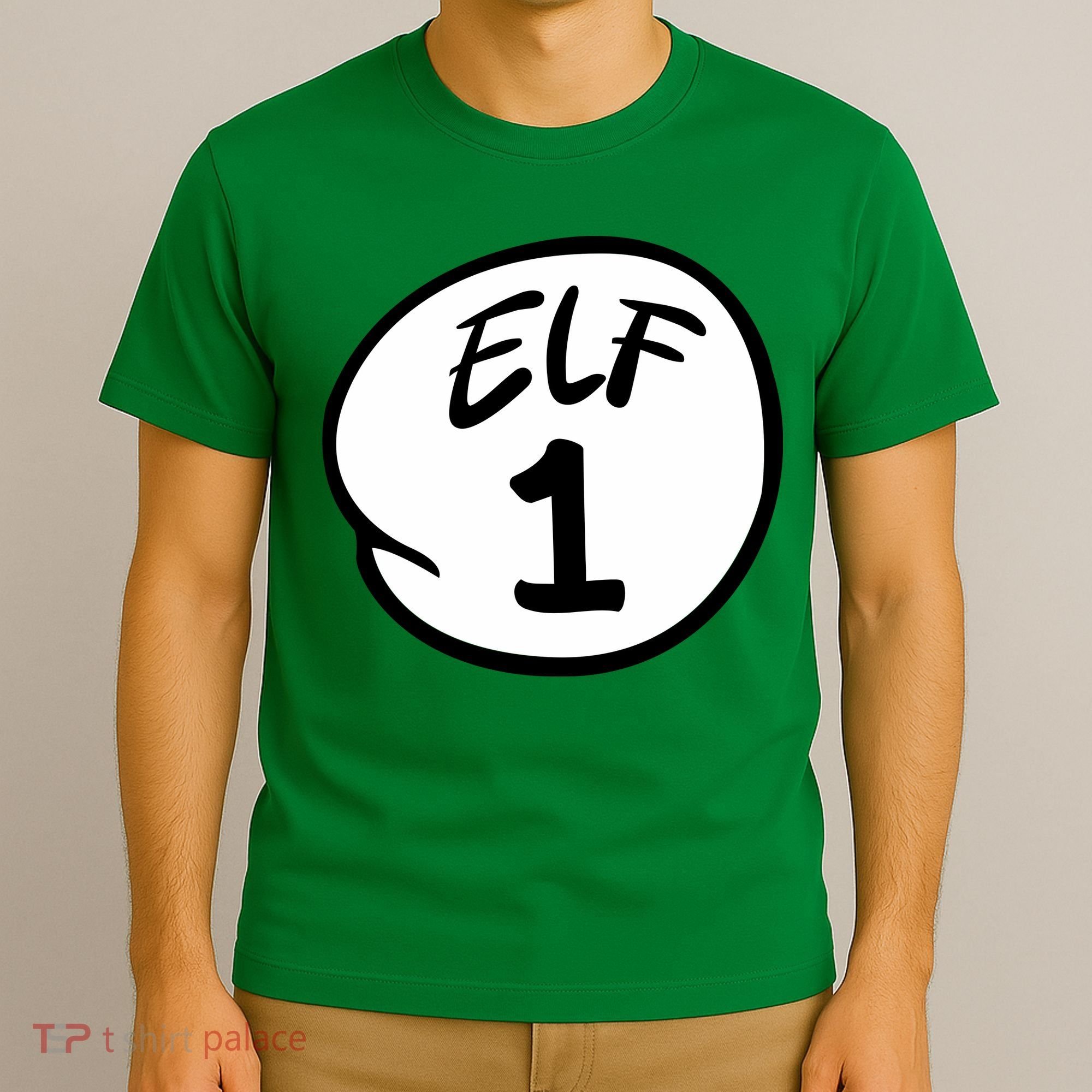 Elf 1 2 3 4 5 Custom Number Christmas T-Shirt