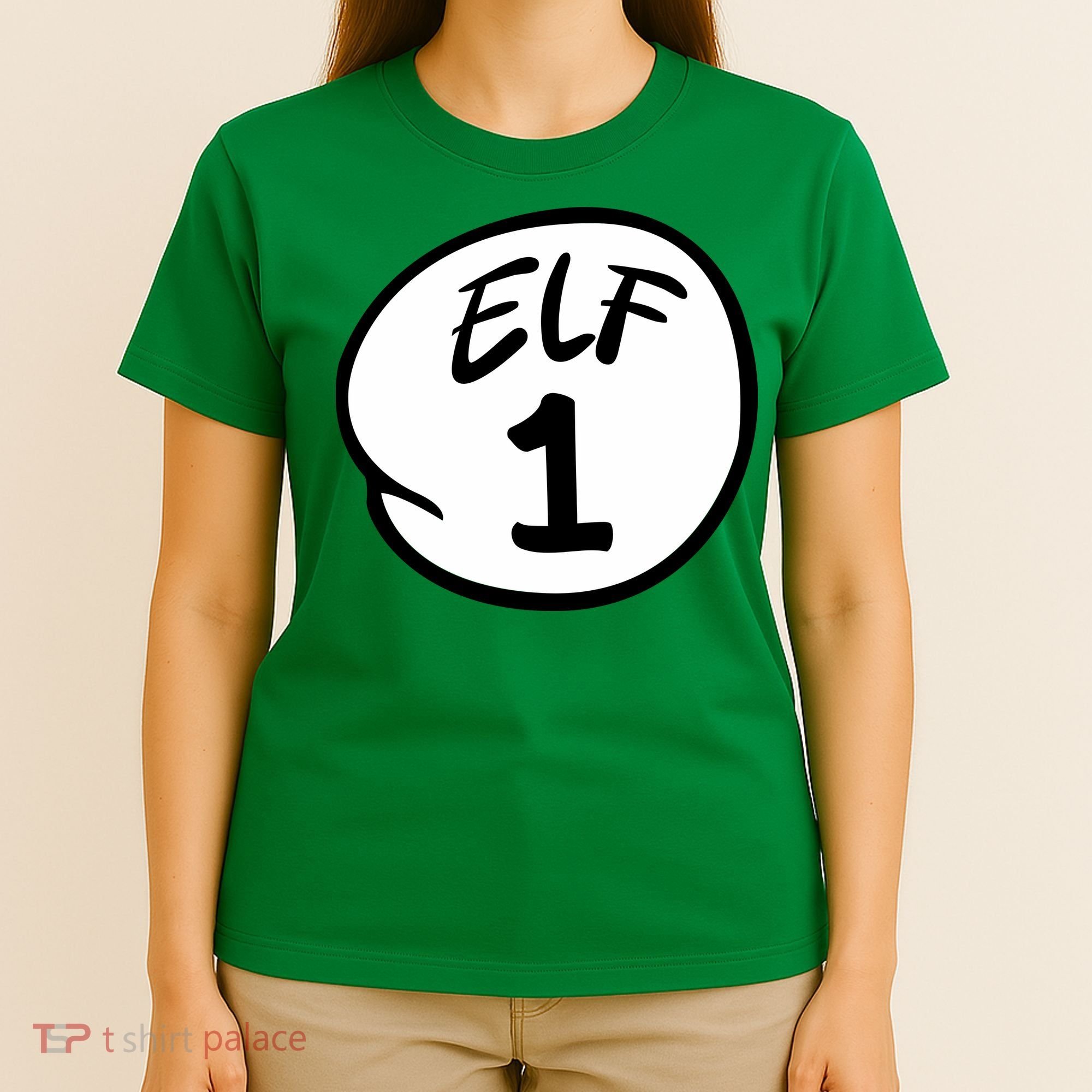 Elf 1 2 3 4 5 Custom Number Christmas T-Shirt