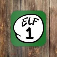 Elf 1 2 3 4 5 Custom Number Christmas Coaster thumb 0