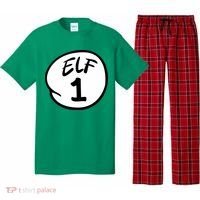 Elf 1 2 3 4 5 Custom Number Christmas Pajama Set thumb 0