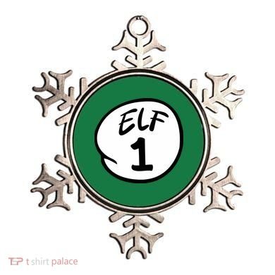 Elf 1 2 3 4 5 Custom Number Christmas Ornament