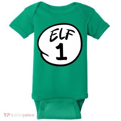 Elf 1 2 3 4 5 Custom Number Christmas Baby Bodysuit
