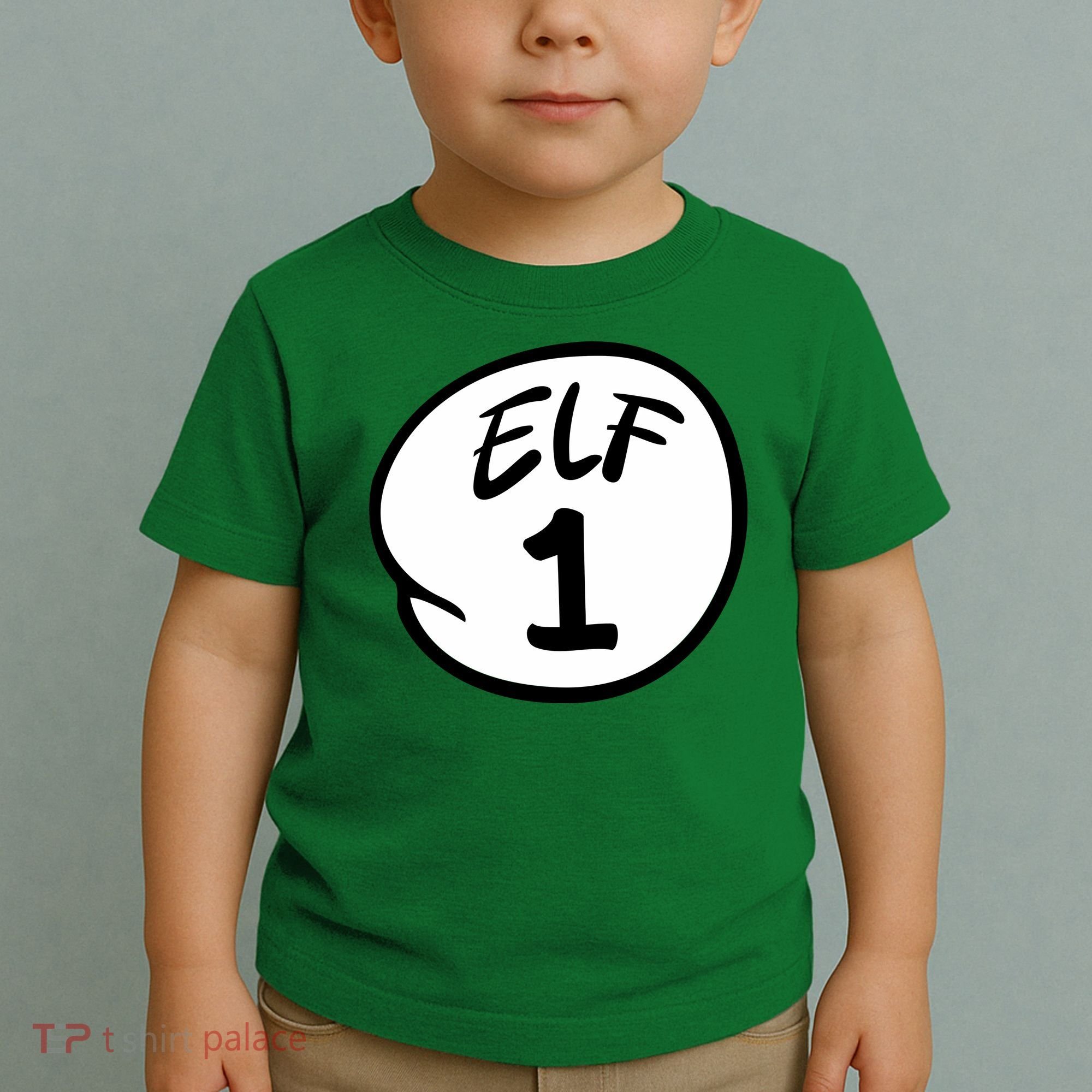 Elf 1 2 3 4 5 Custom Number Christmas Toddler T-Shirt