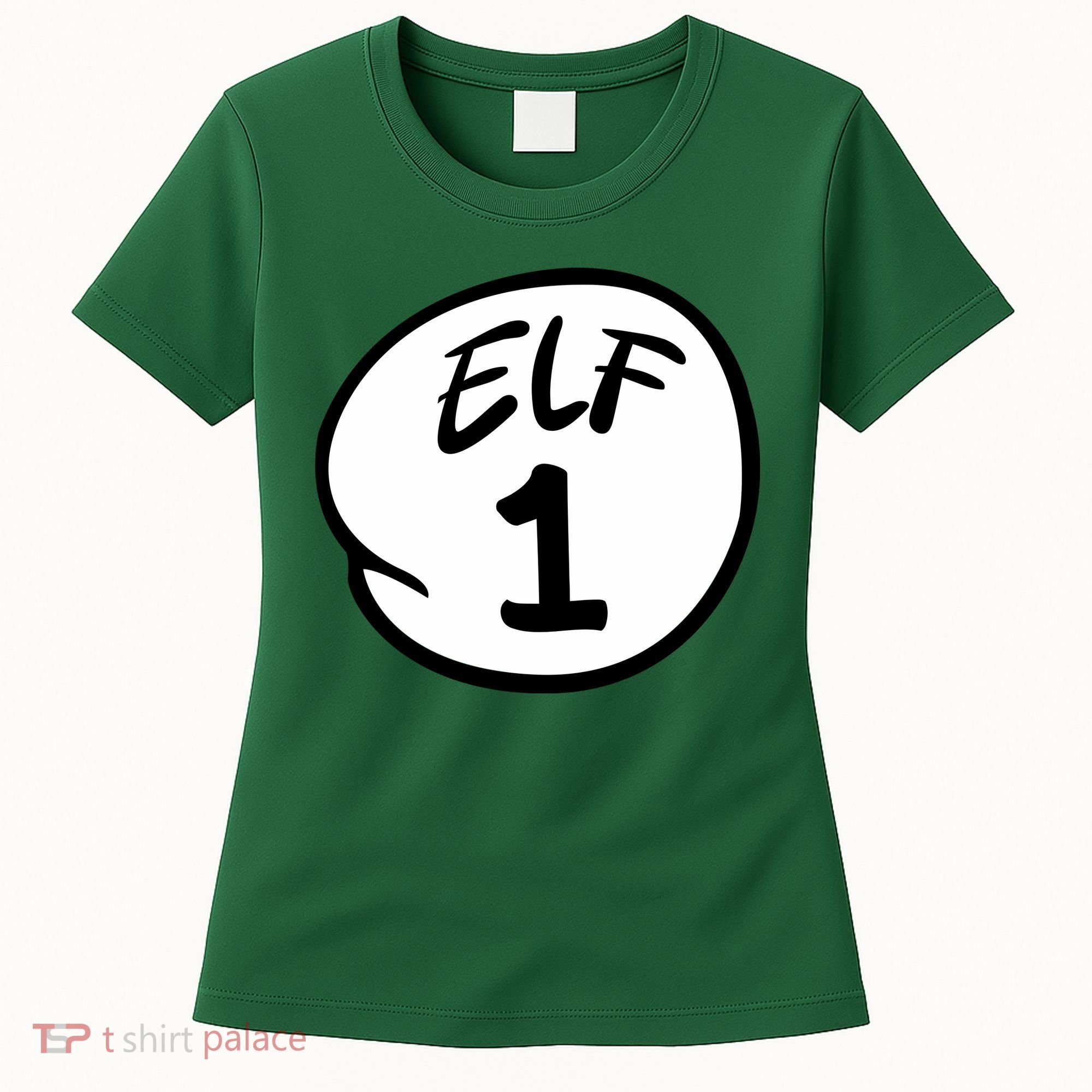 Elf 1 2 3 4 5 Custom Number Christmas Women's T-Shirt