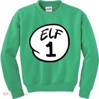 Elf 1 2 3 4 5 Custom Number Christmas Kids Sweatshirt thumb 0