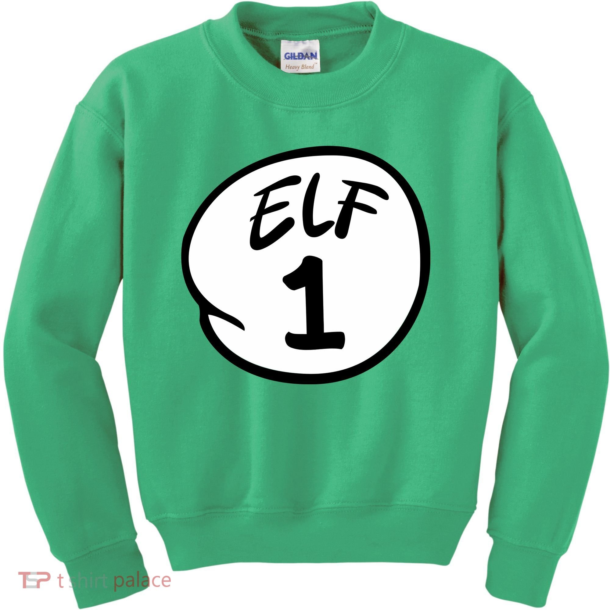 Elf 1 2 3 4 5 Custom Number Christmas Kids Sweatshirt