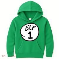Elf 1 2 3 4 5 Custom Number Christmas Kids Hoodie thumb 0