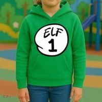 Elf 1 2 3 4 5 Custom Number Christmas Kids Hoodie thumb 3