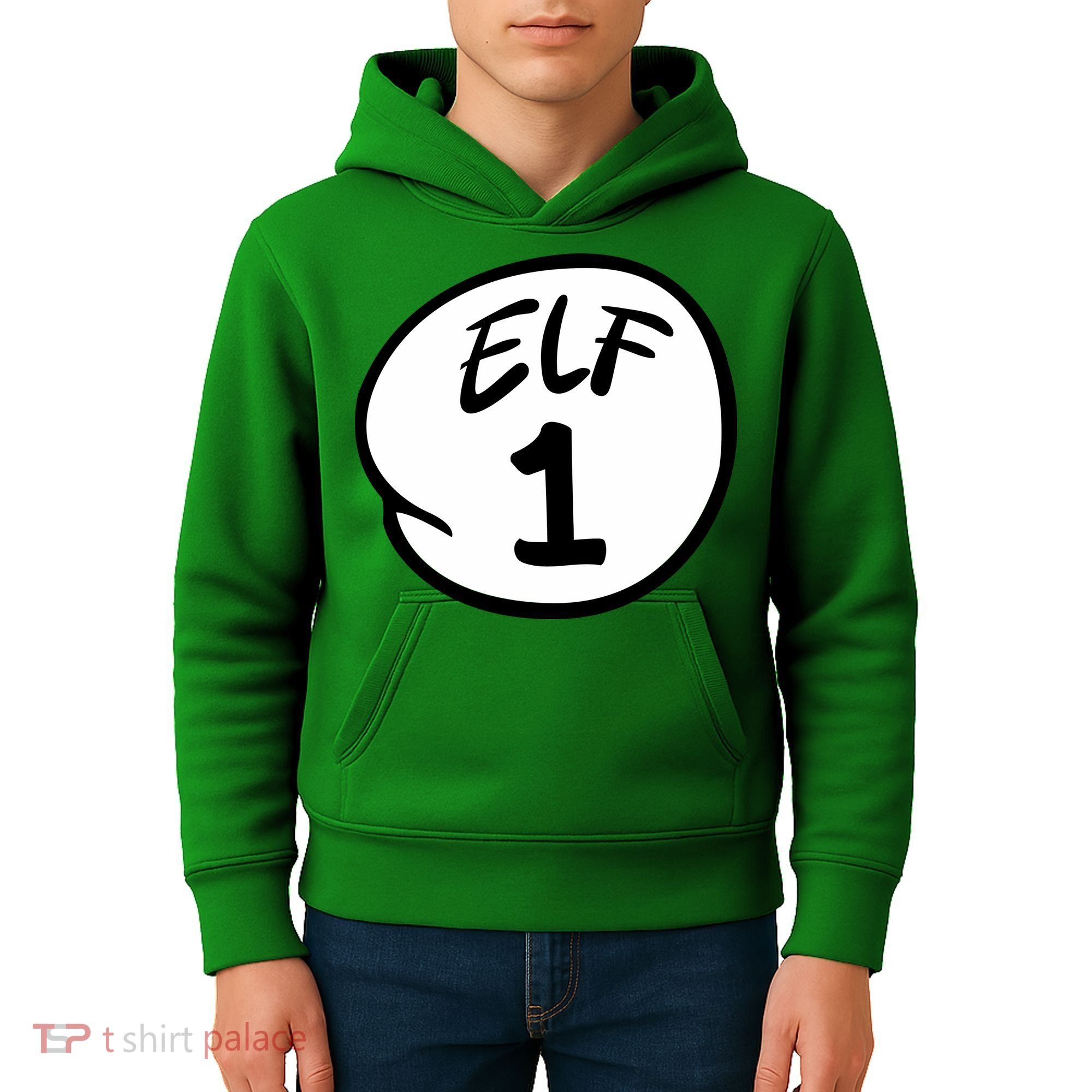 Elf 1 2 3 4 5 Custom Number Christmas Kids Hoodie