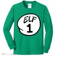 Elf 1 2 3 4 5 Custom Number Christmas Kids Long Sleeve Shirt thumb 0