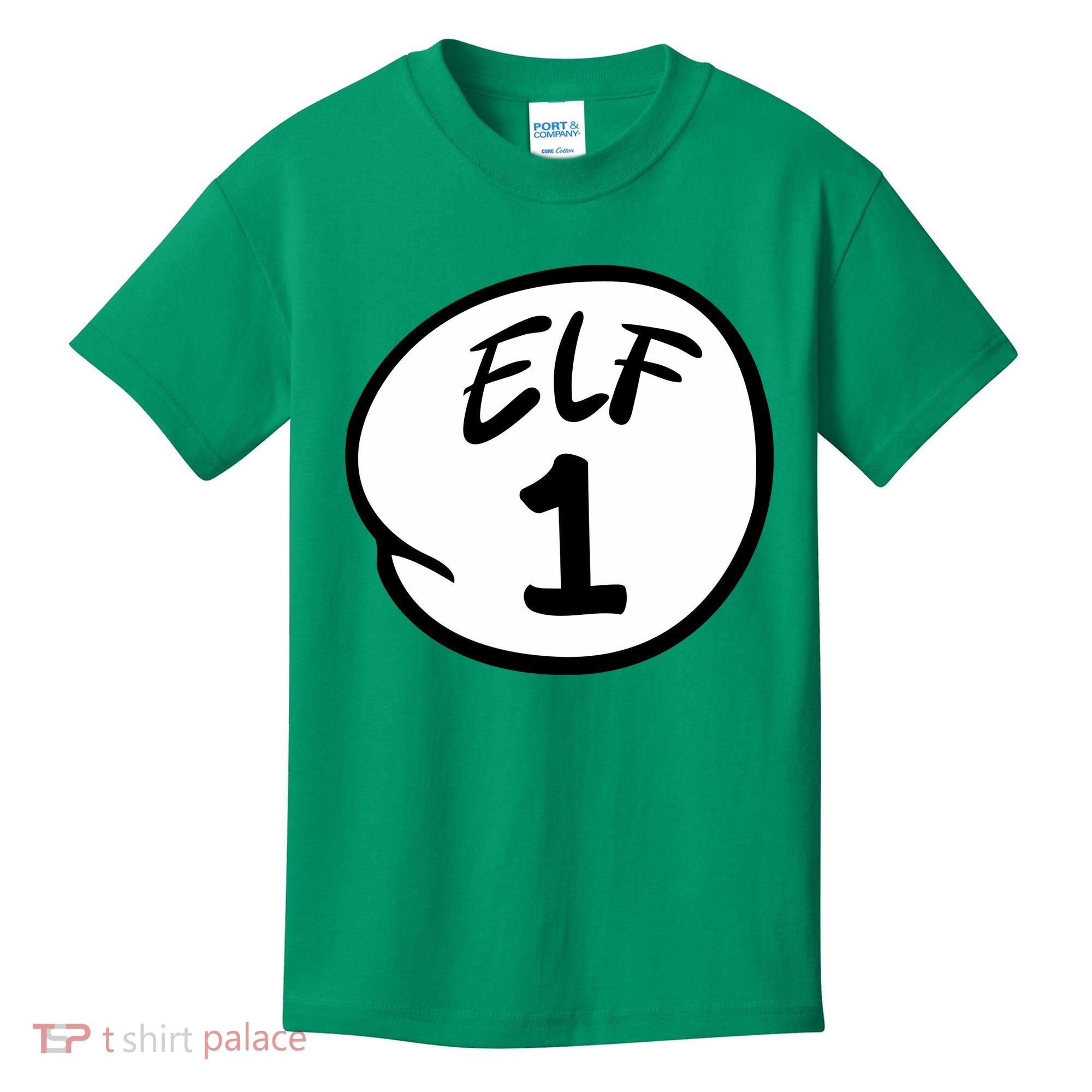 Elf 1 2 3 4 5 Custom Number Christmas Kids T-Shirt