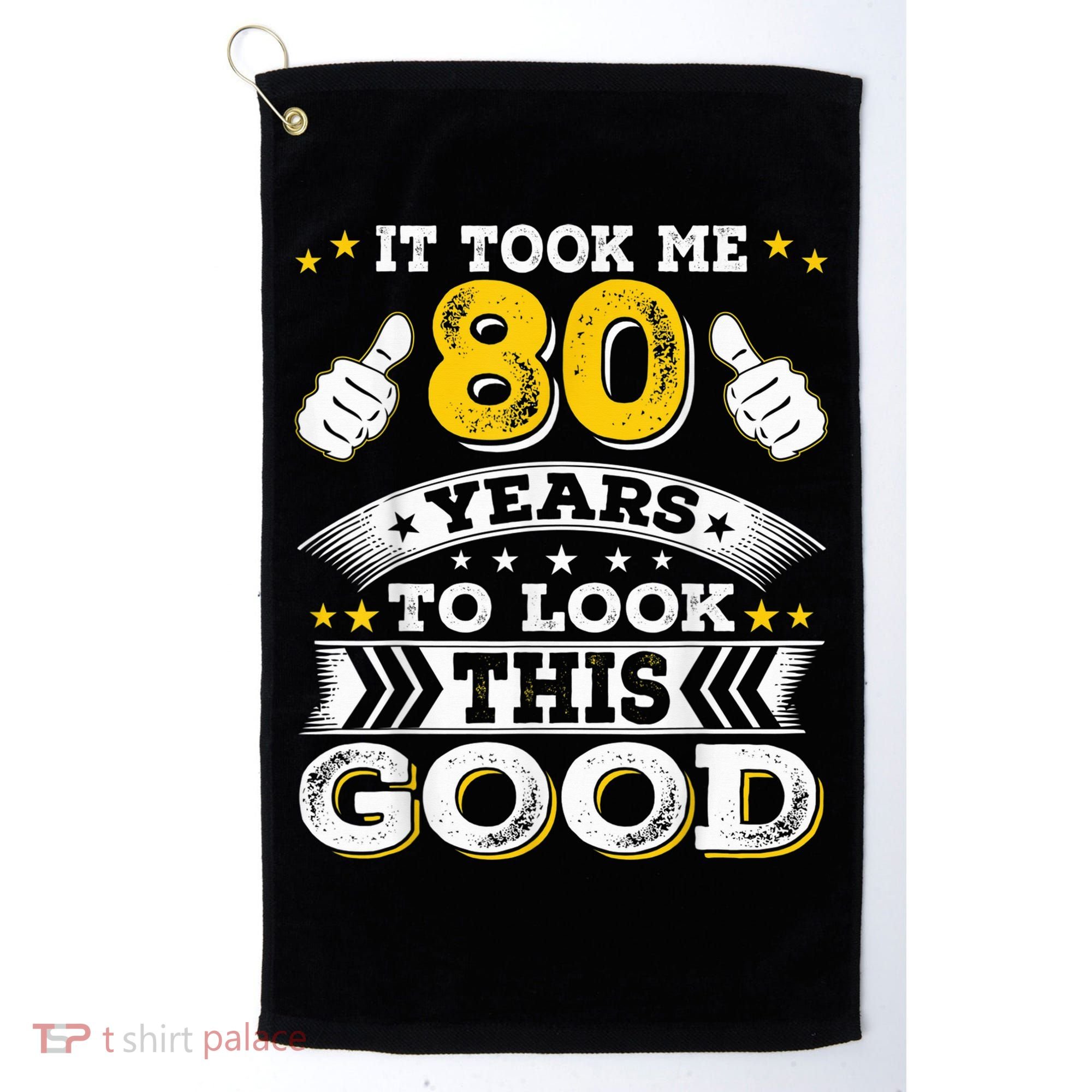 Eighty 1943 80th 80 Years Old birthday Idea For Dad Grandpa Golf Towel