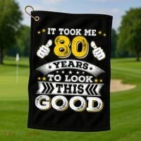 Eighty 1943 80th 80 Years Old birthday Idea For Dad Grandpa Golf Towel thumb 1