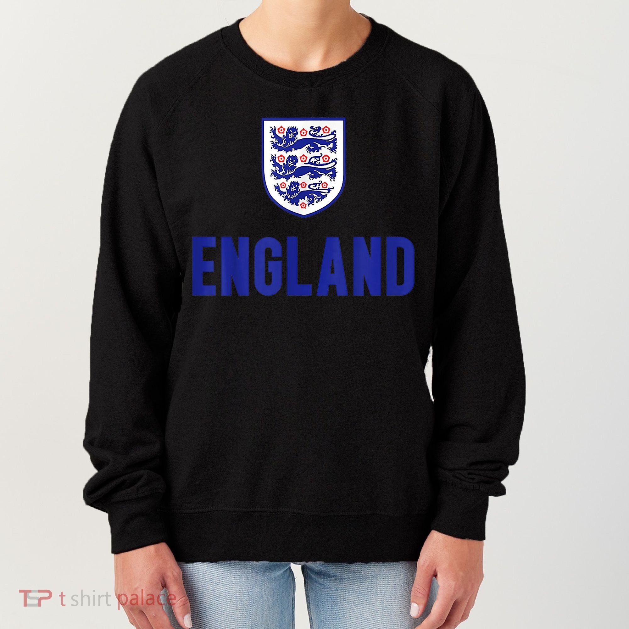 England 1982 Soccer Team Jersey British Three Heraldic Lions Women's Sweatshirt