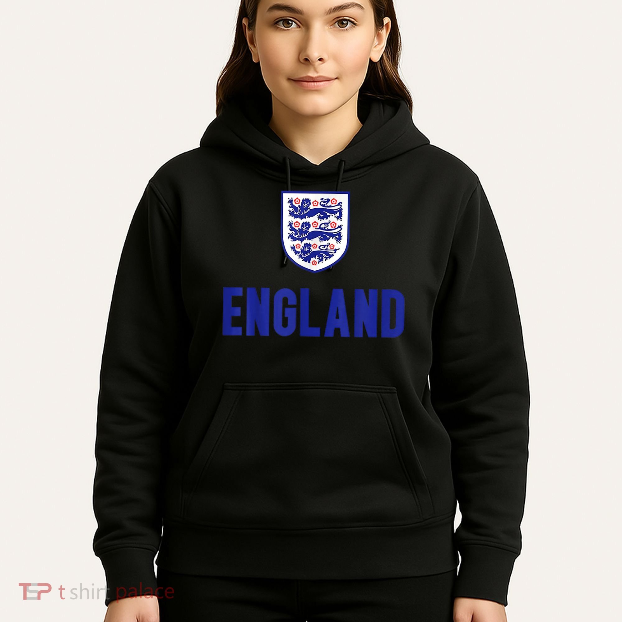 England 1982 Soccer Team Jersey British Three Heraldic Lions Hoodie