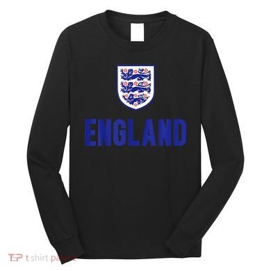 England 1982 Soccer Team Jersey British Three Heraldic Lions Long Sleeve Shirt