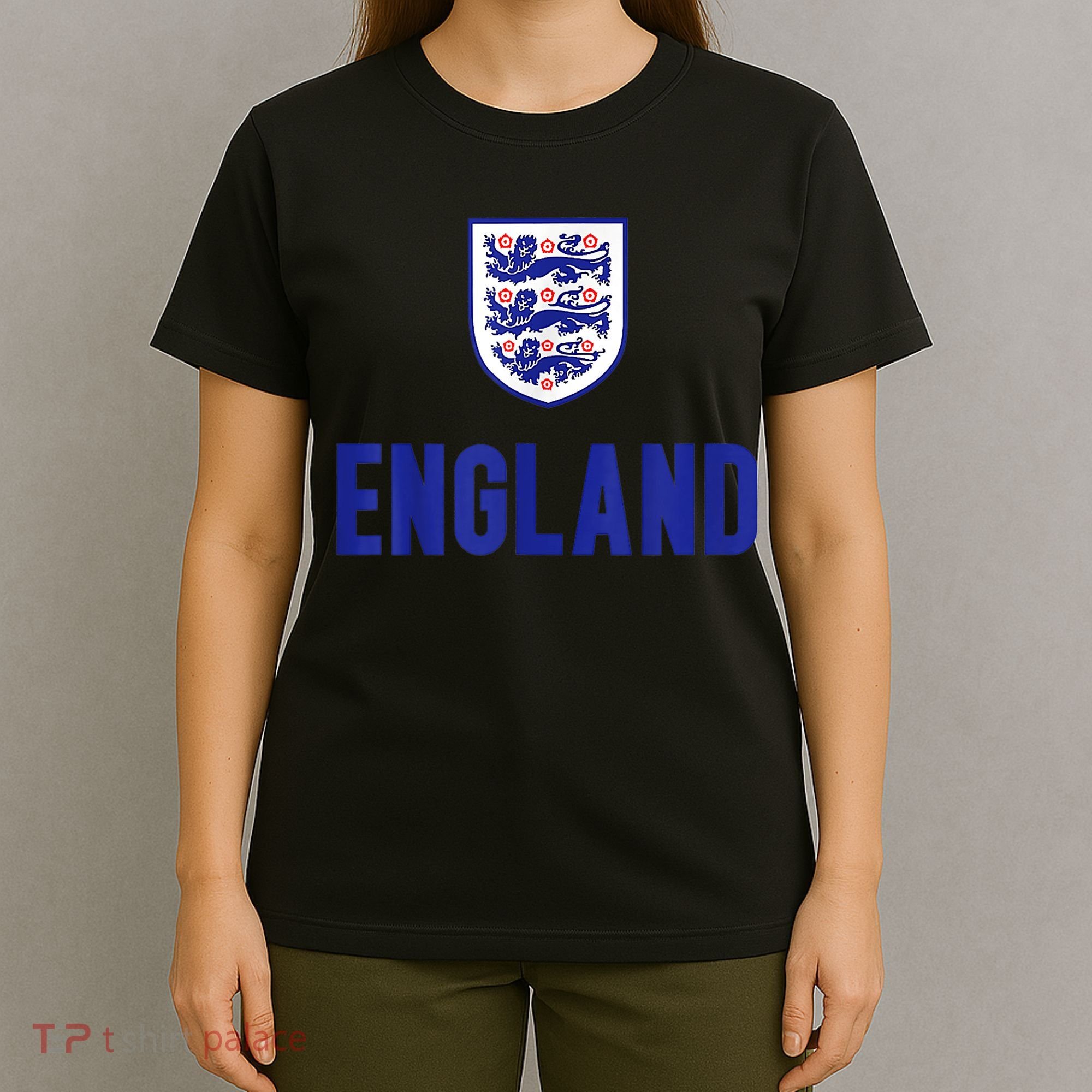 England 1982 Soccer Team Jersey British Three Heraldic Lions T-Shirt