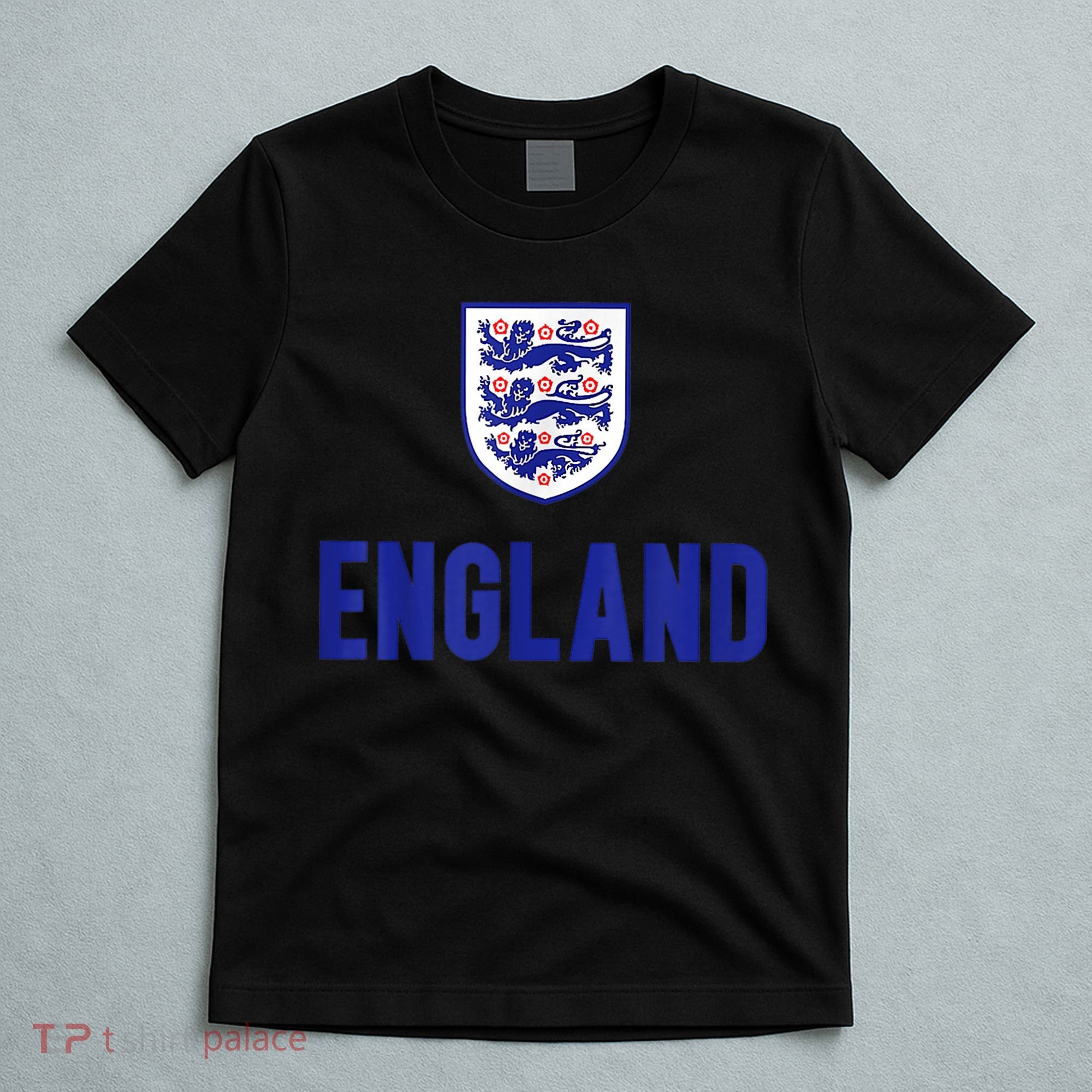 England 1982 Soccer Team Jersey British Three Heraldic Lions T-Shirt