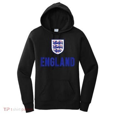 England 1982 Soccer Team Jersey British Three Heraldic Lions Women's Hoodie