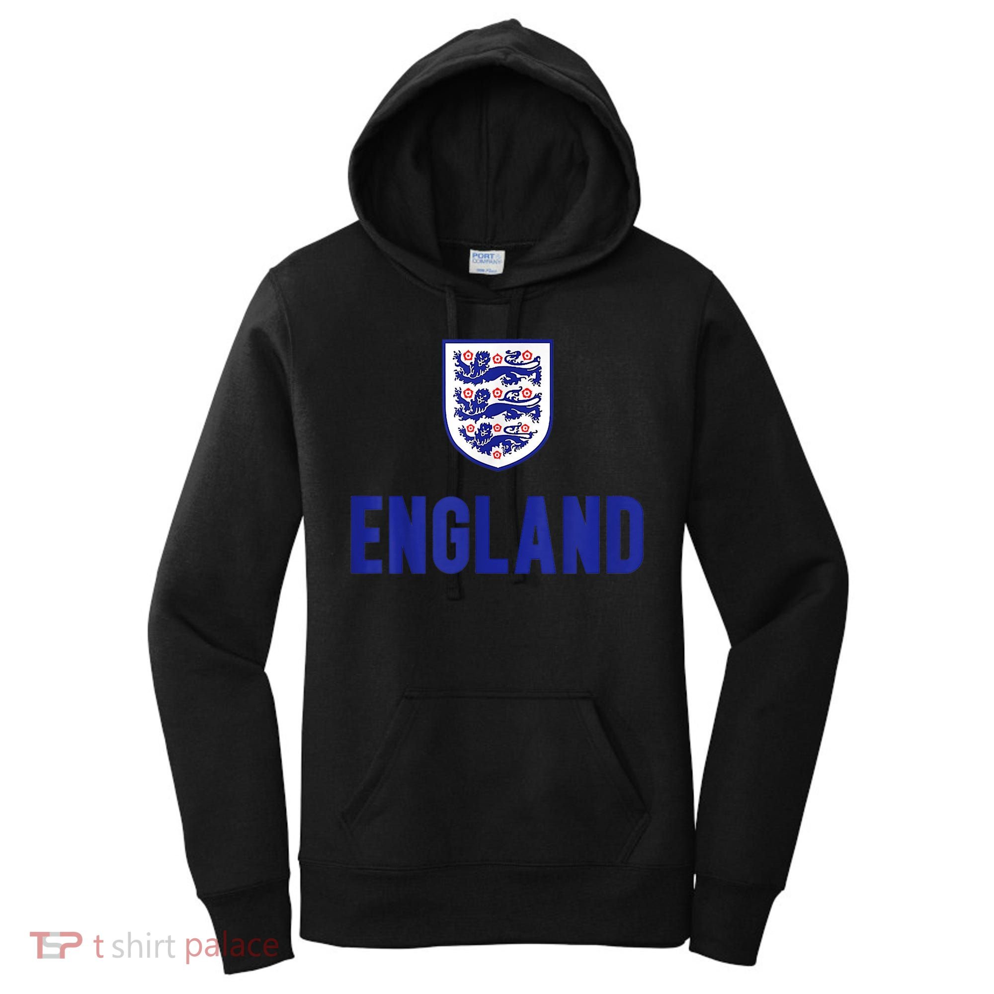 England 1982 Soccer Team Jersey British Three Heraldic Lions Women's Hoodie