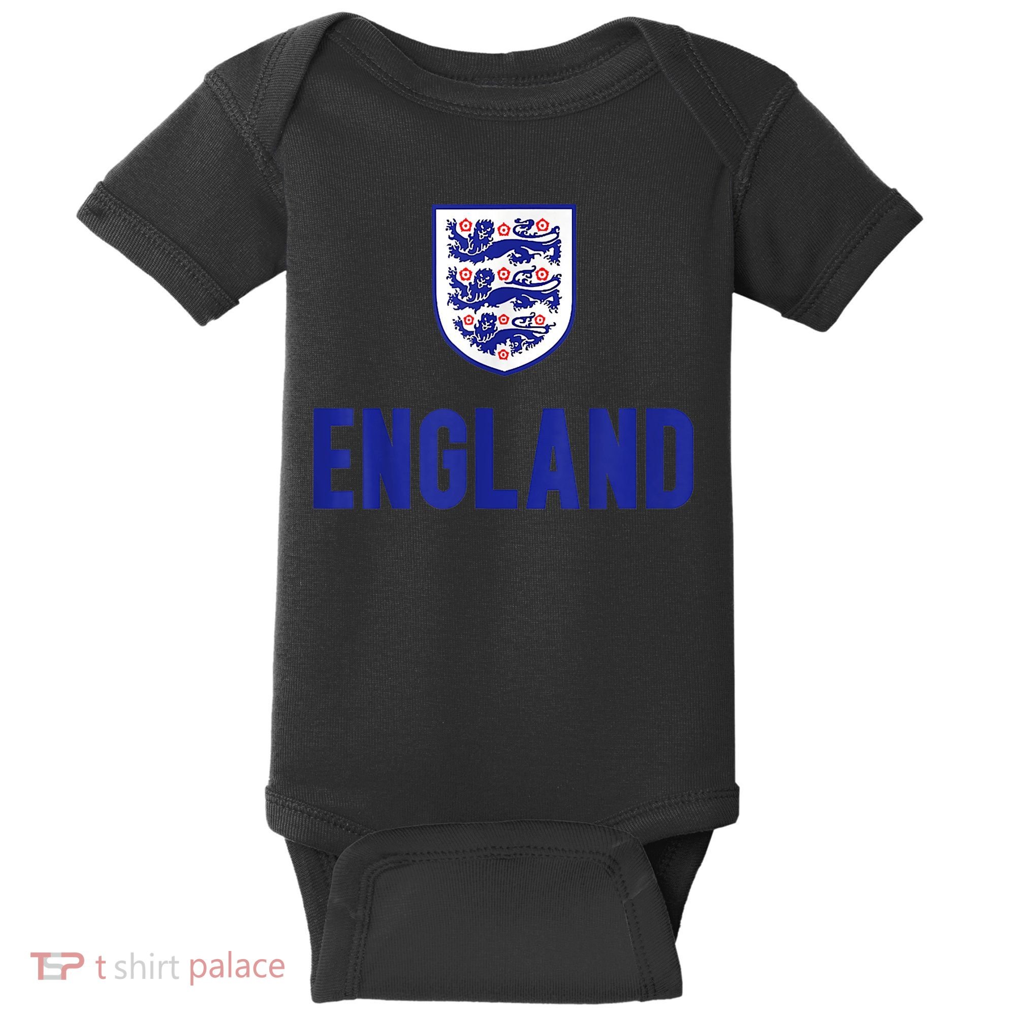 England 1982 Soccer Team Jersey British Three Heraldic Lions Baby Bodysuit