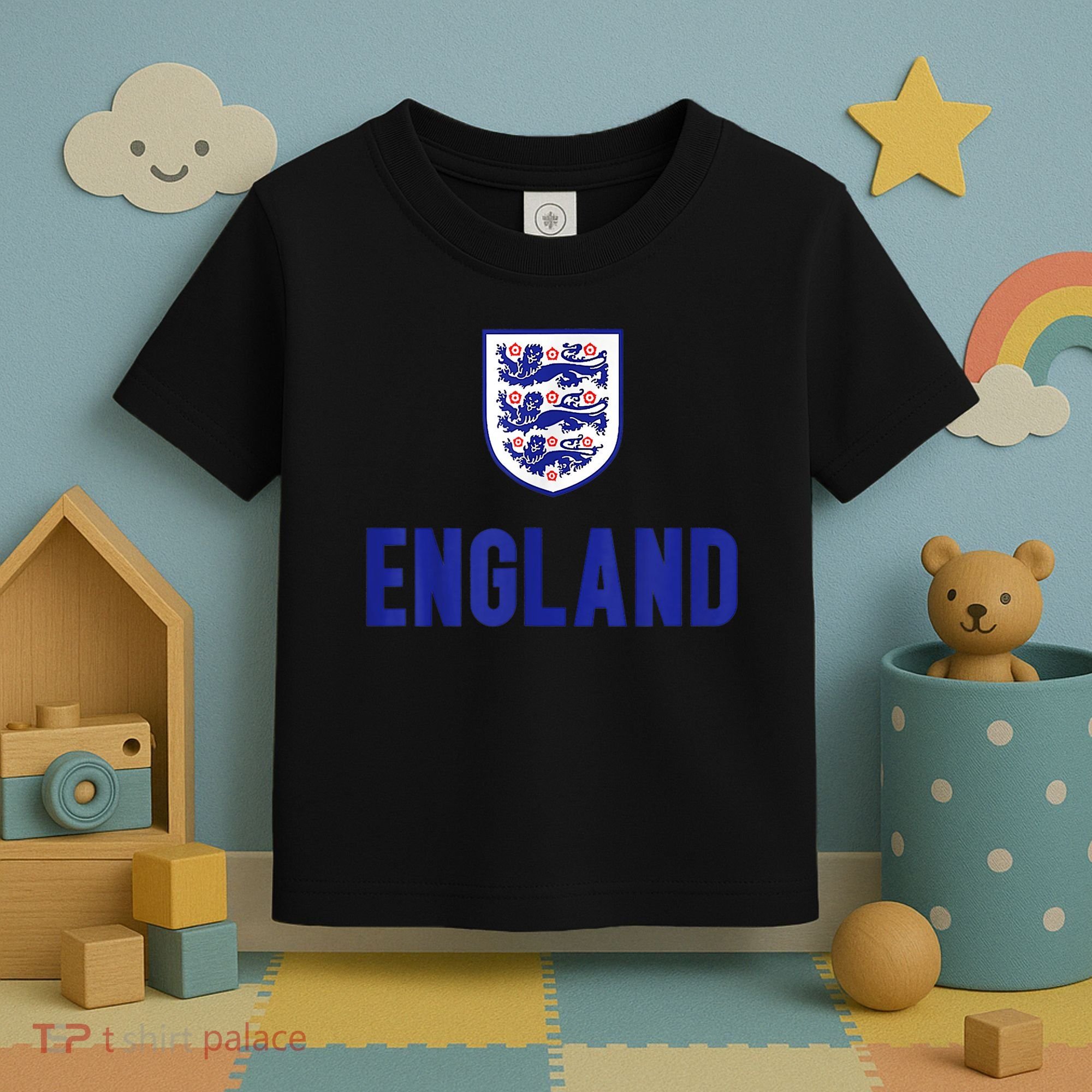 England 1982 Soccer Team Jersey British Three Heraldic Lions Toddler T-Shirt
