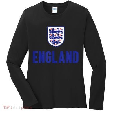 England 1982 Soccer Team Jersey British Three Heraldic Lions Women's Long Sleeve Shirt