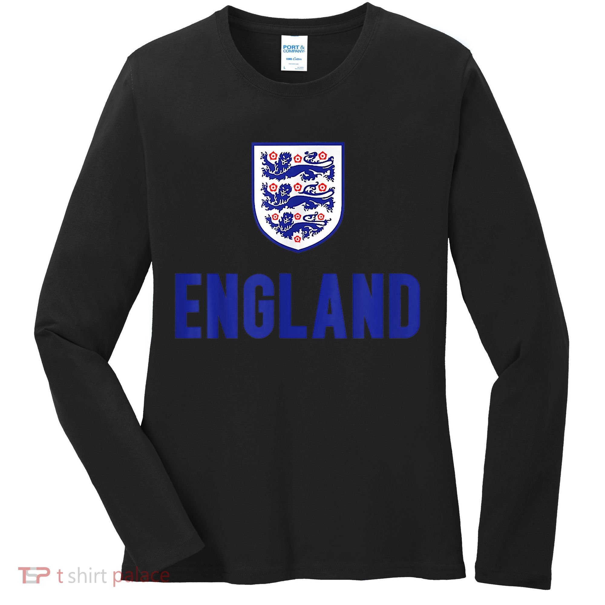England 1982 Soccer Team Jersey British Three Heraldic Lions Women's Long Sleeve Shirt