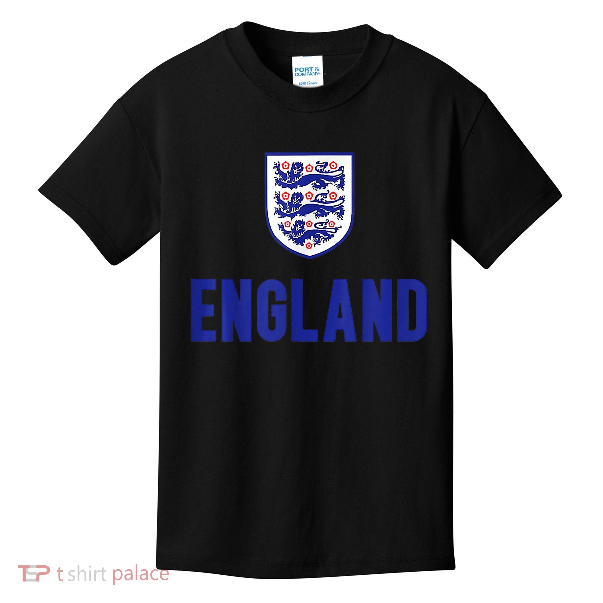 England 1982 Soccer Team Jersey British Three Heraldic Lions Kids T-Shirt