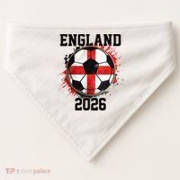 England 2026 North American Soccer Tournament USA-Made Doggie Bandana thumb 0