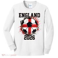 England 2026 North American Soccer Tournament Kids Long Sleeve Shirt thumb 0