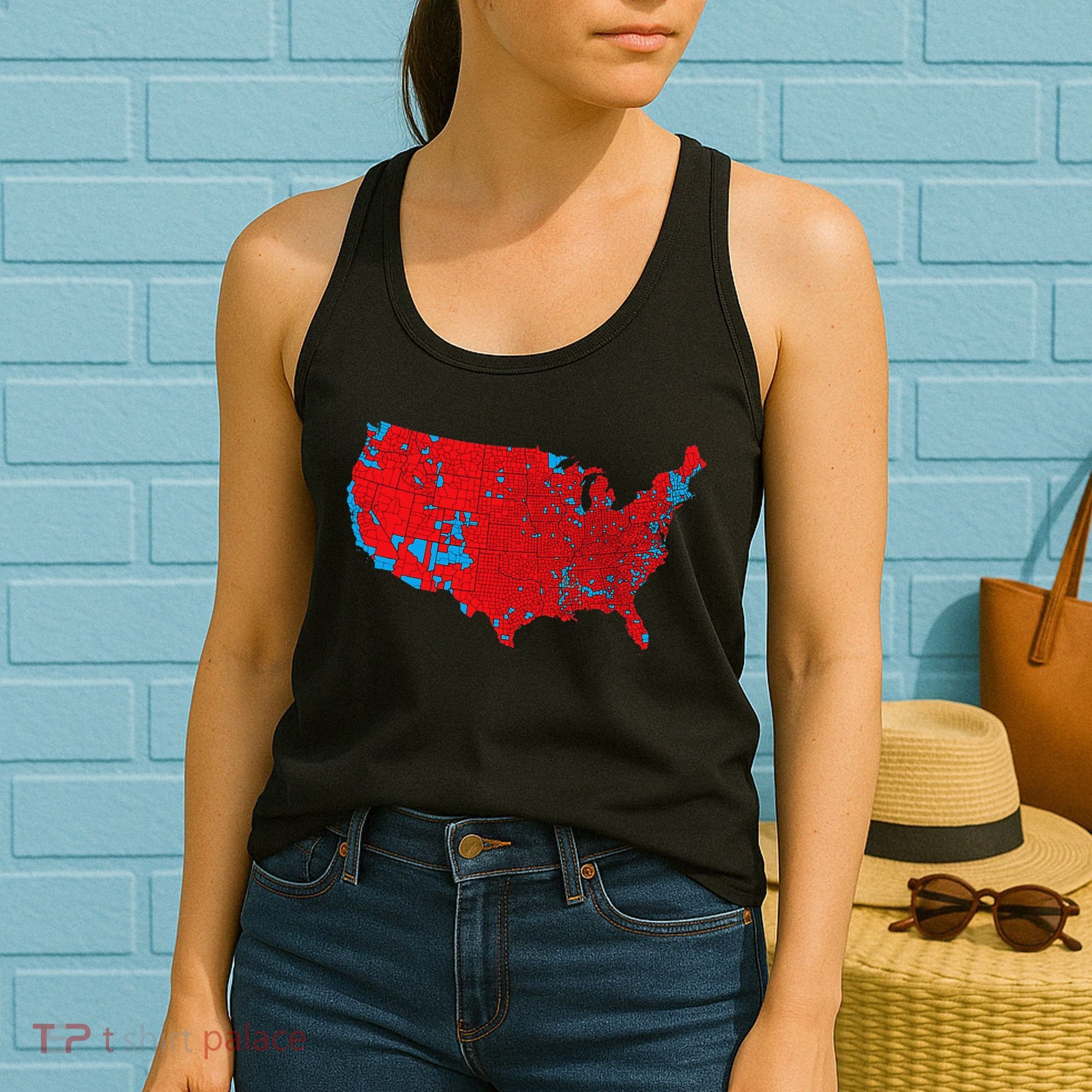 Election 2024 Results Map Trump Wins Counties Women's Tank Top