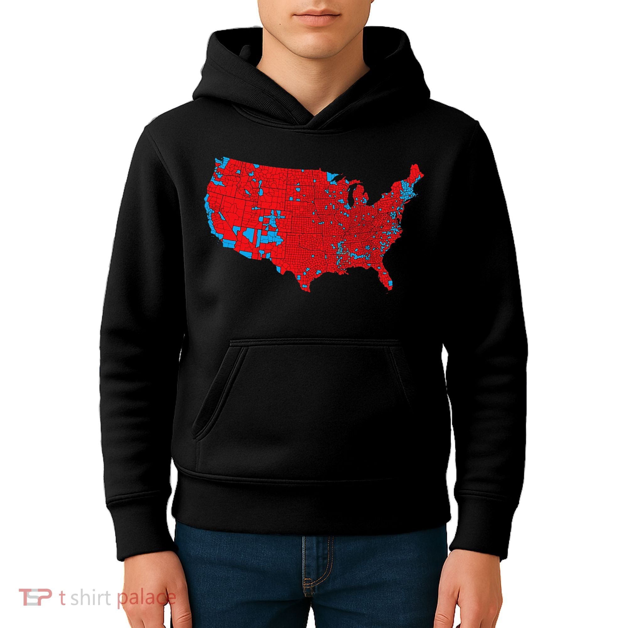 Election 2024 Results Map Trump Wins Counties Kids Hoodie