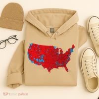 Election 2024 Results Map Trump Wins Counties Hoodie thumb 4