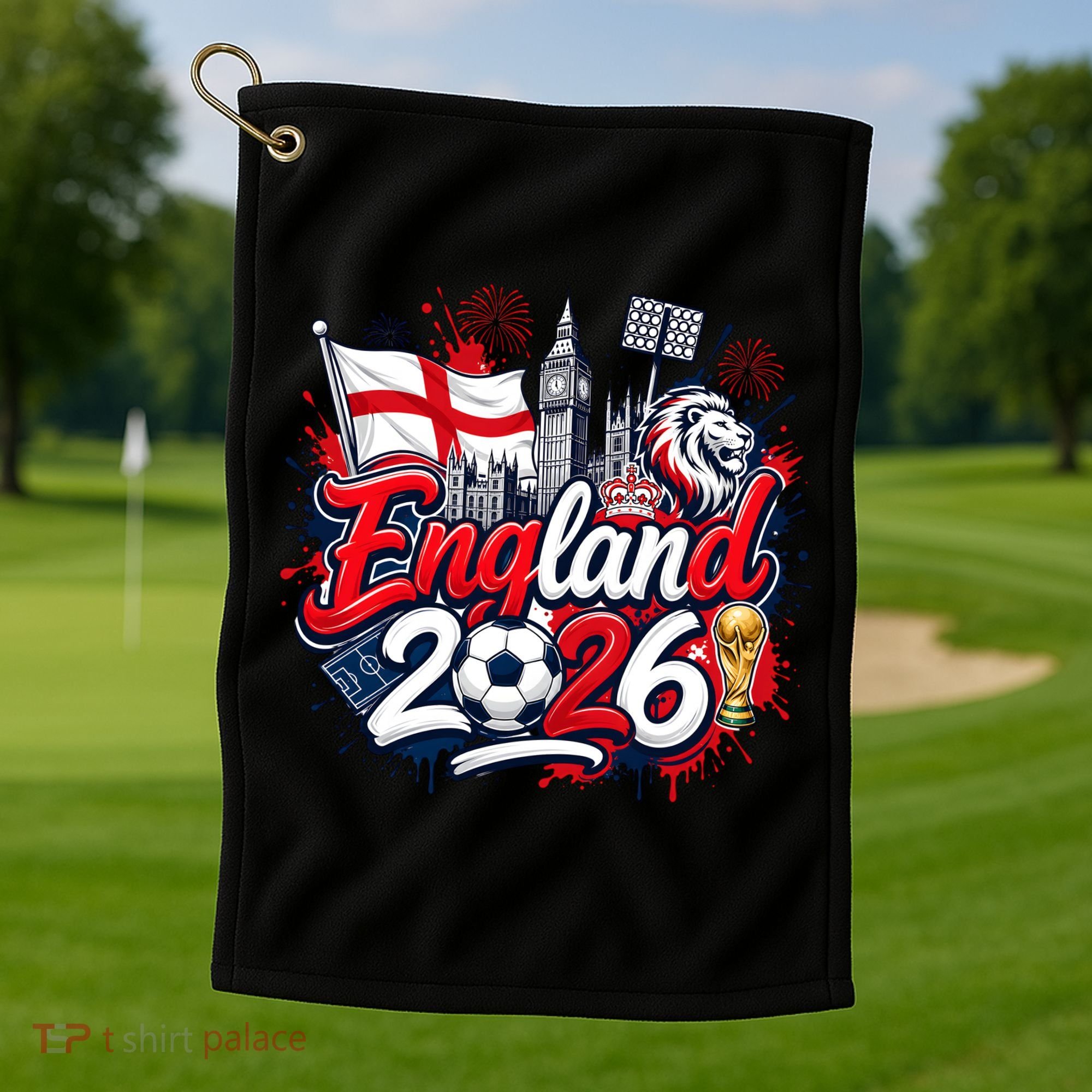 England 2026 World Soccer Fan Gear Golf Towel