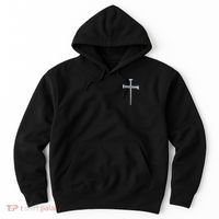 Embroidered 3 Nails Cross Jesus Christ Christian Faith In God Embroidered Hoodie thumb 0