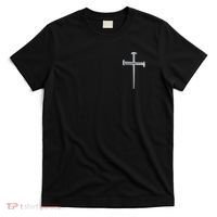 Embroidered 3 Nails Cross Jesus Christ Christian Faith In God Embroidered T-Shirt thumb 0