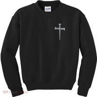 Embroidered 3 Nails Cross Jesus Christ Christian Faith In God Embroidered Kids Sweatshirt thumb 0